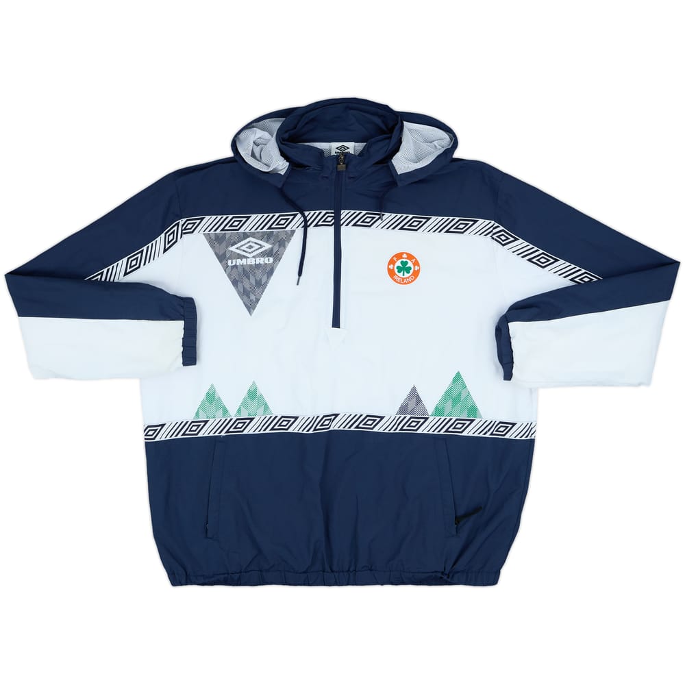 2022-23 Irealnd Umbro Hooded 1/4 Zip Track Jacket - 9/10 - (XXL)
