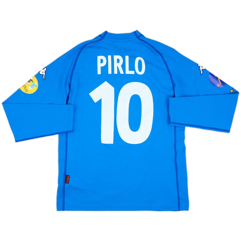 2000 Italy U21 European Championship Home L/S Shirt Pirlo #10 - 8/10 - (XXL)