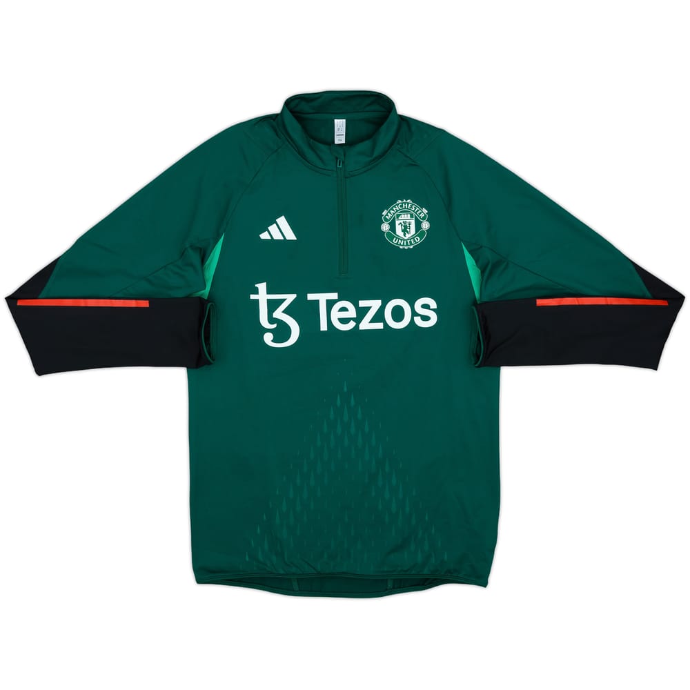 2023-24 Manchester United adidas 1/4 Zip Sweat Top - 9/10 - (S)