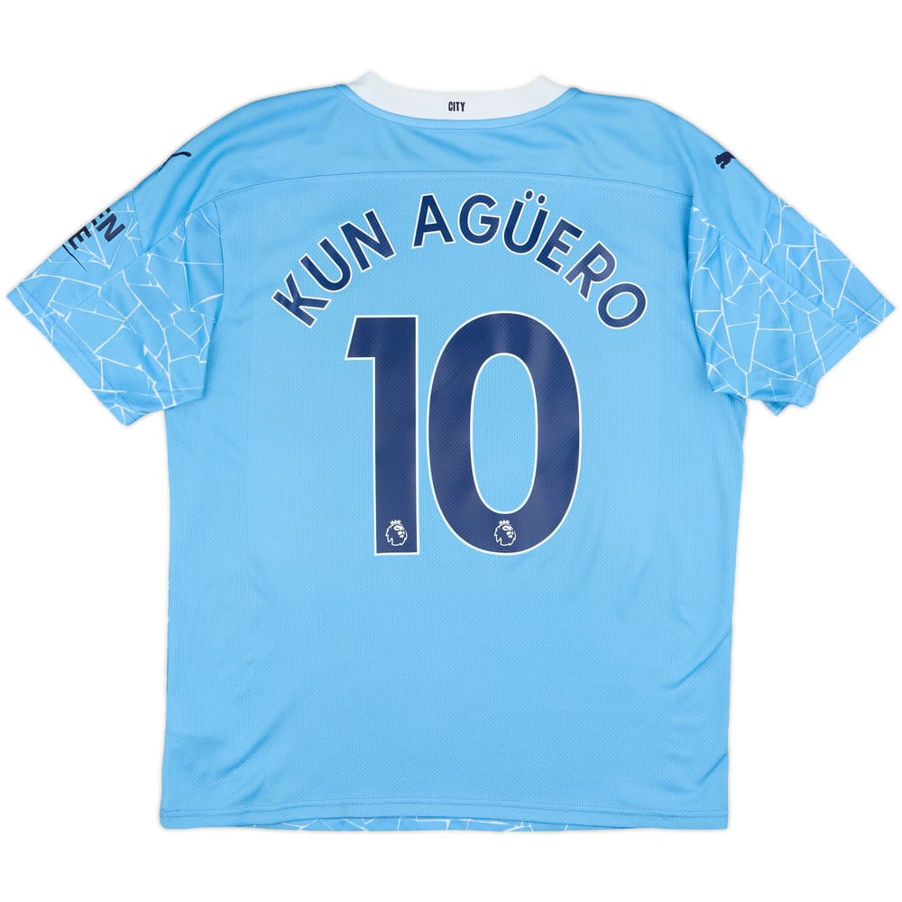 2020-21 Manchester City Home Shirt Kun Aguero #10 - 8/10 - (L)