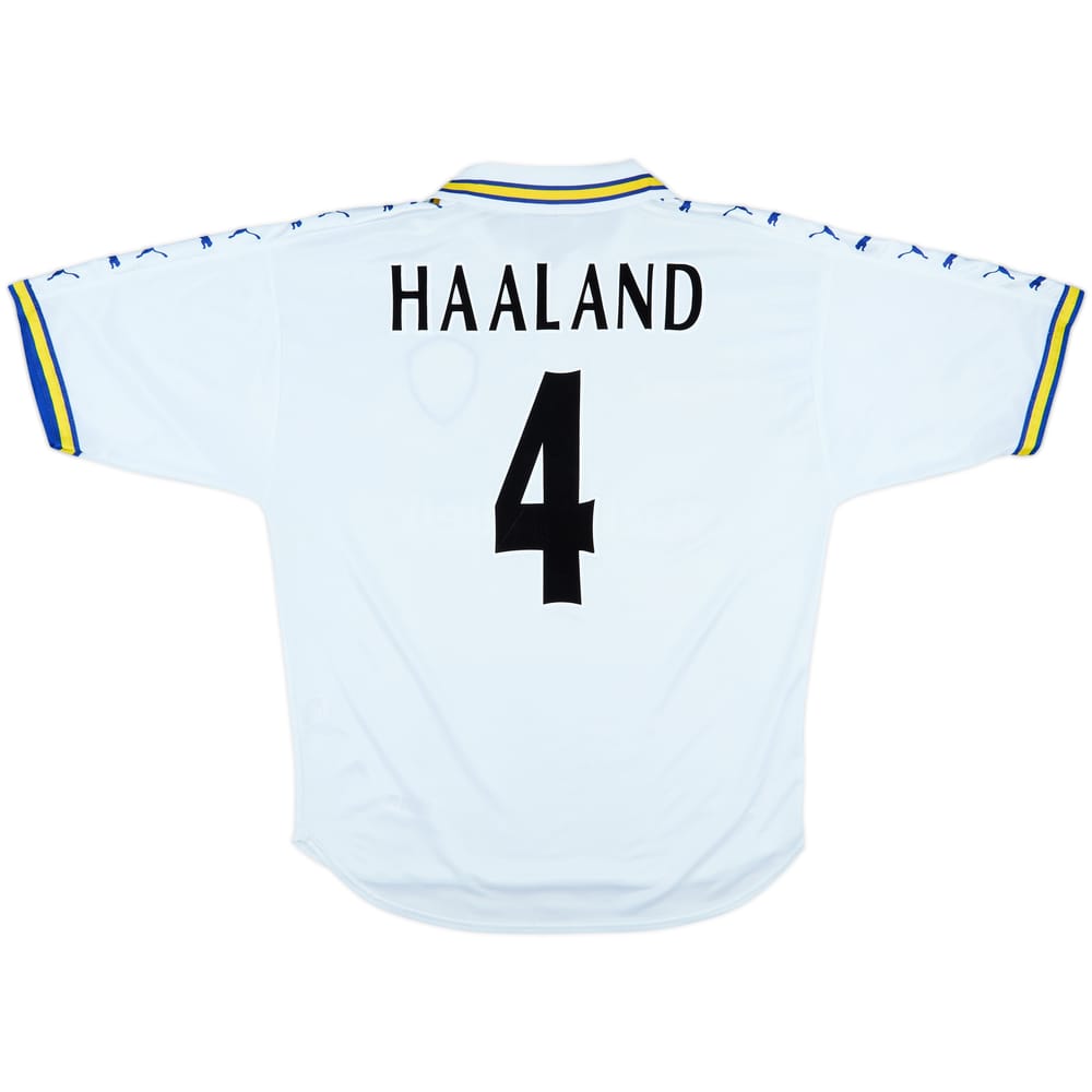 1998-00 Leeds United Home Shirt Haaland #4 - 6/10 - (L)