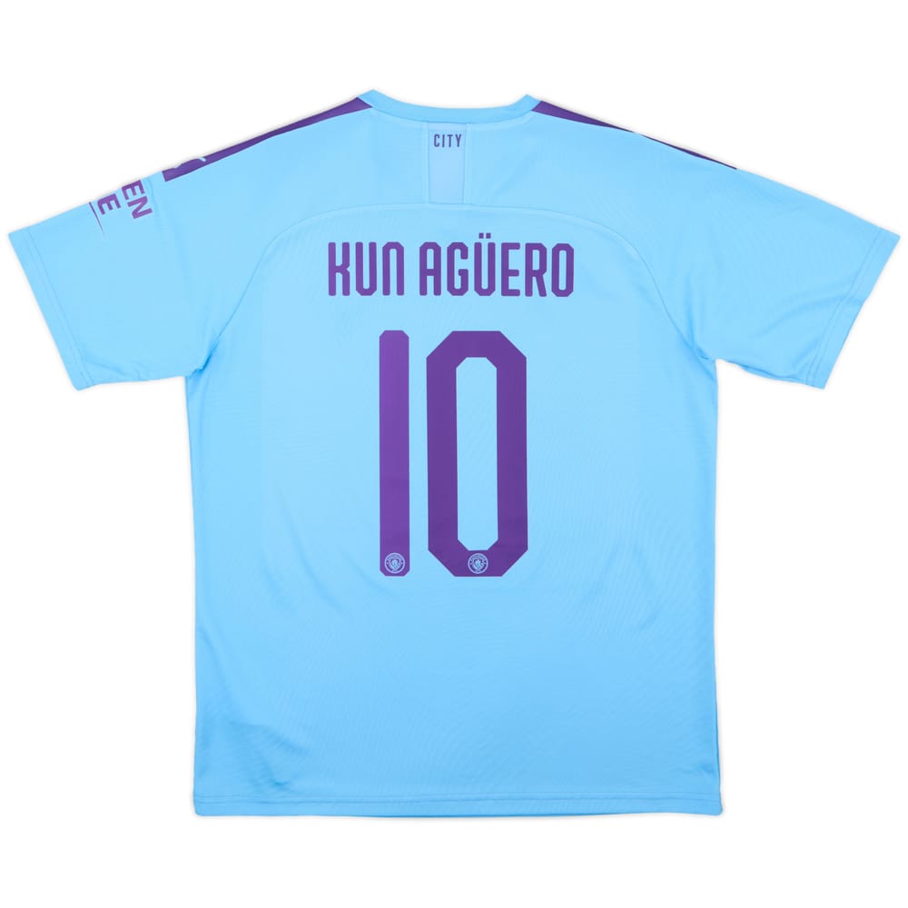 2019-20 Manchester City Home Shirt Kun Aguero #10 - 9/10 - (L)