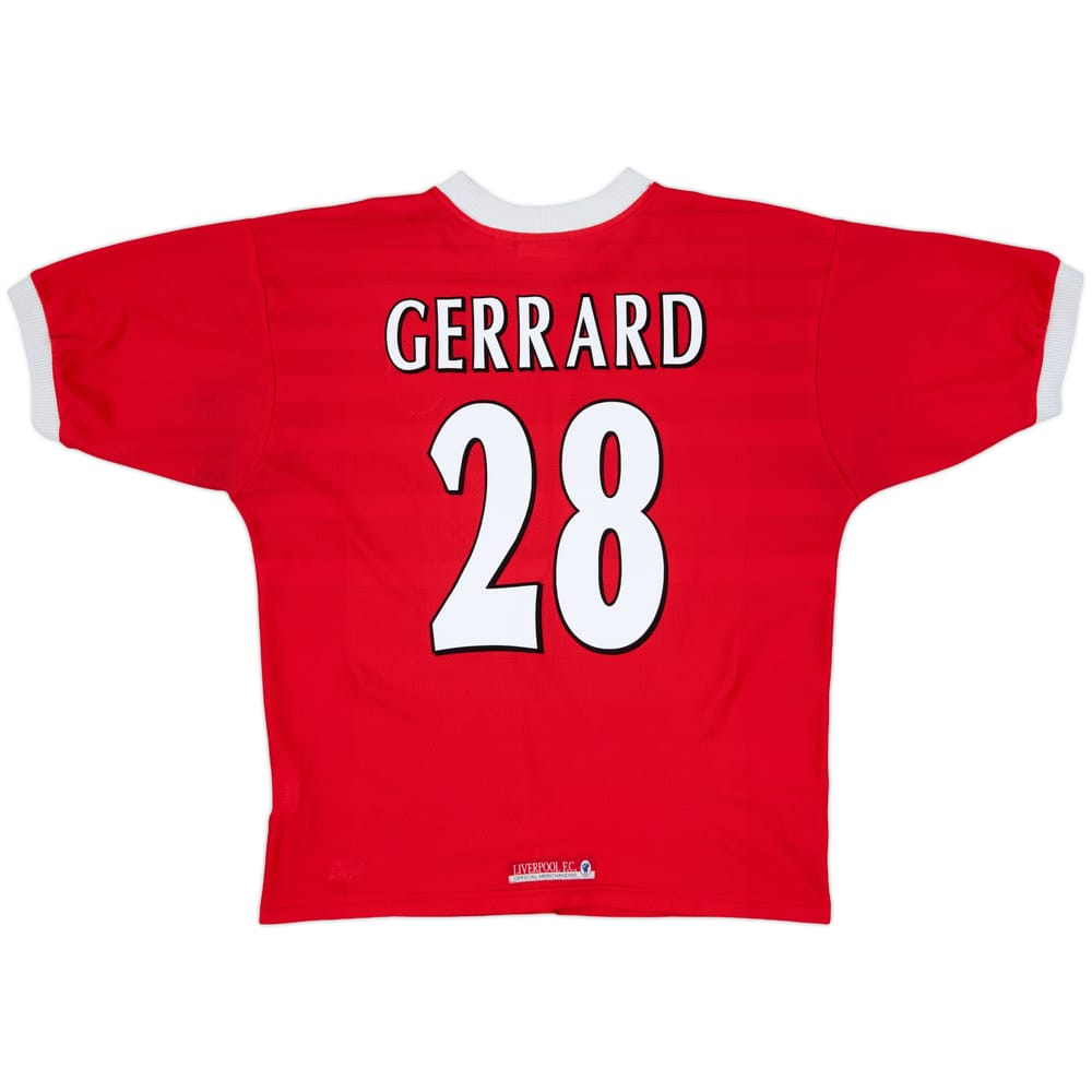 1998-00 Liverpool Home Shirt Gerrard #28 - 6/10 - (L)