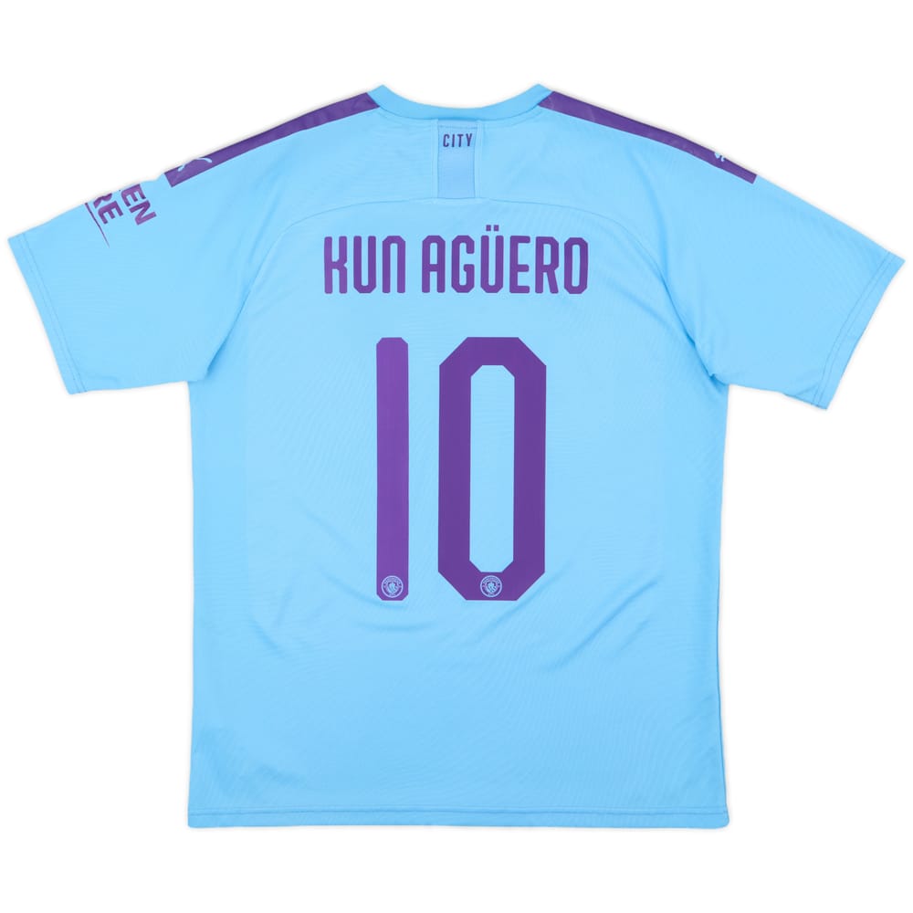 2019-20 Manchester City Home Shirt Kun Aguero #10 - 8/10 - (L)
