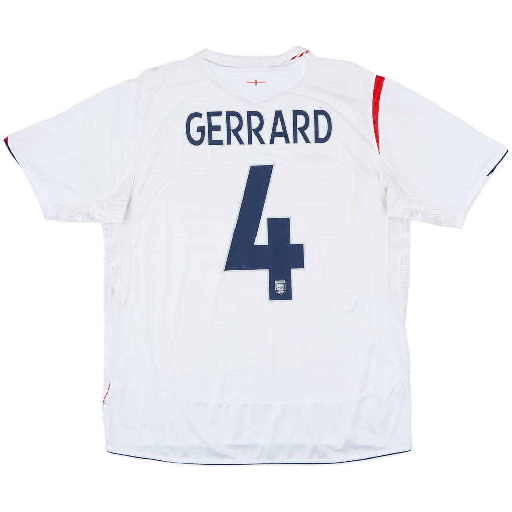 2005-07 England Home Shirt Gerrard #4 - 5/10 - (XL)