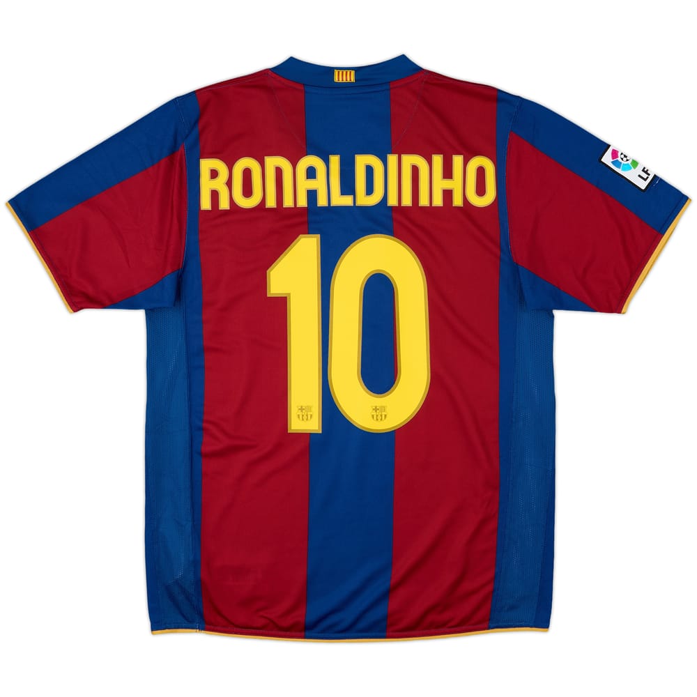 2007-08 Barcelona Home Shirt Ronaldinho #10 - 10/10 - (M)