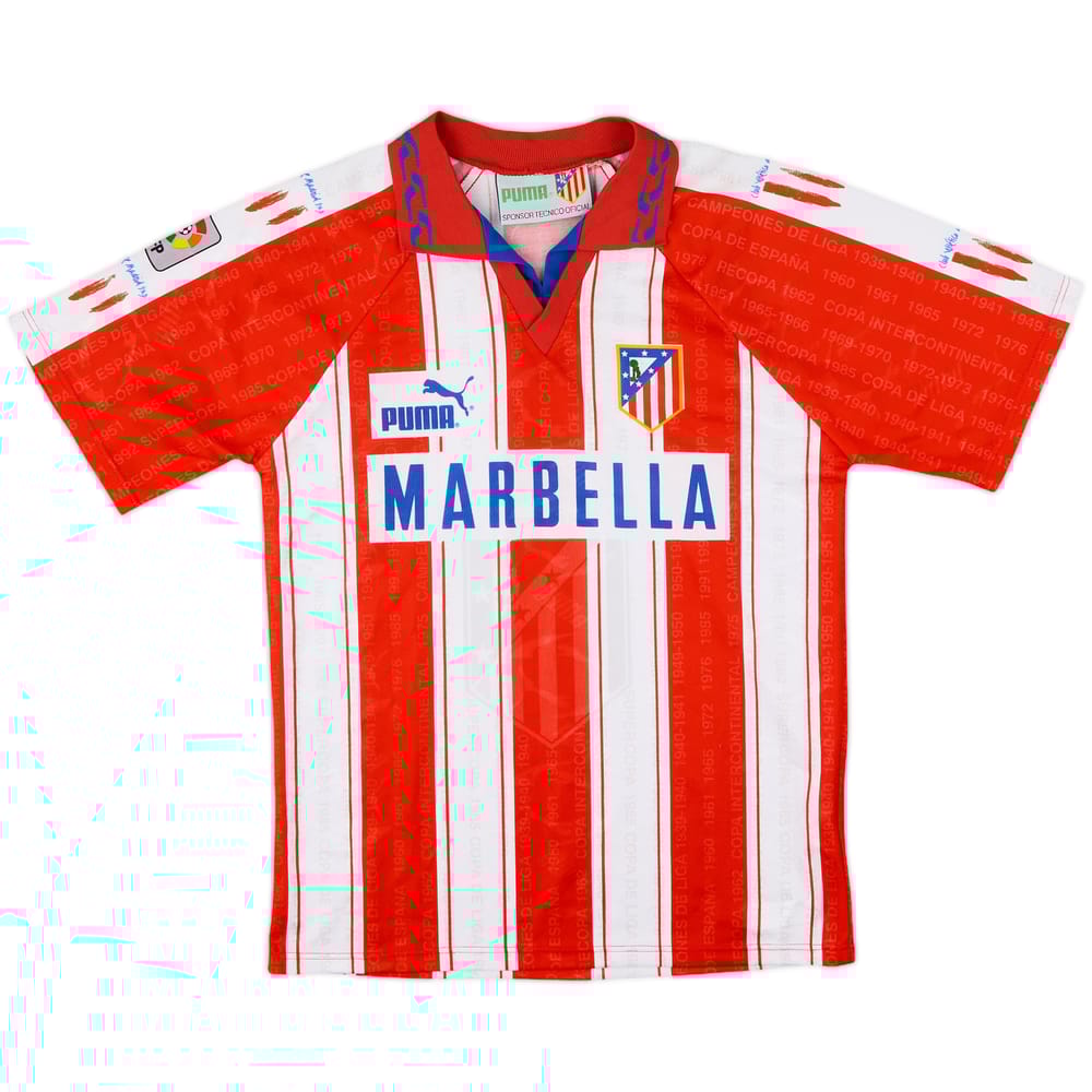 1994-95 Atletico Madrid Home Shirt - 8/10 - (L.Boys)