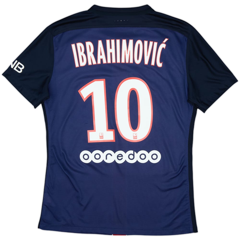 2015-16 Paris Saint-Germain Authentic Home Shirt Ibrahimovic #10 - 8/10 - (M)