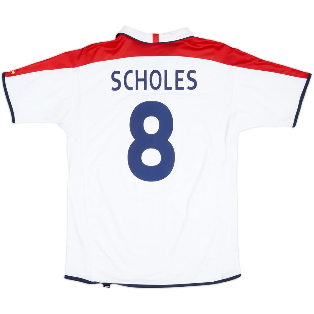 2003-05 England Home Shirt Scholes #8 - 9/10 - (L)