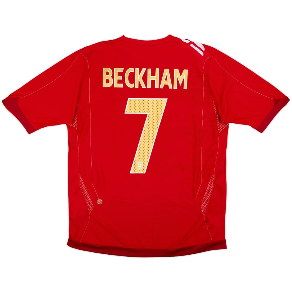 2006-08 England Away Shirt Beckham #7 - 8/10 - (L)