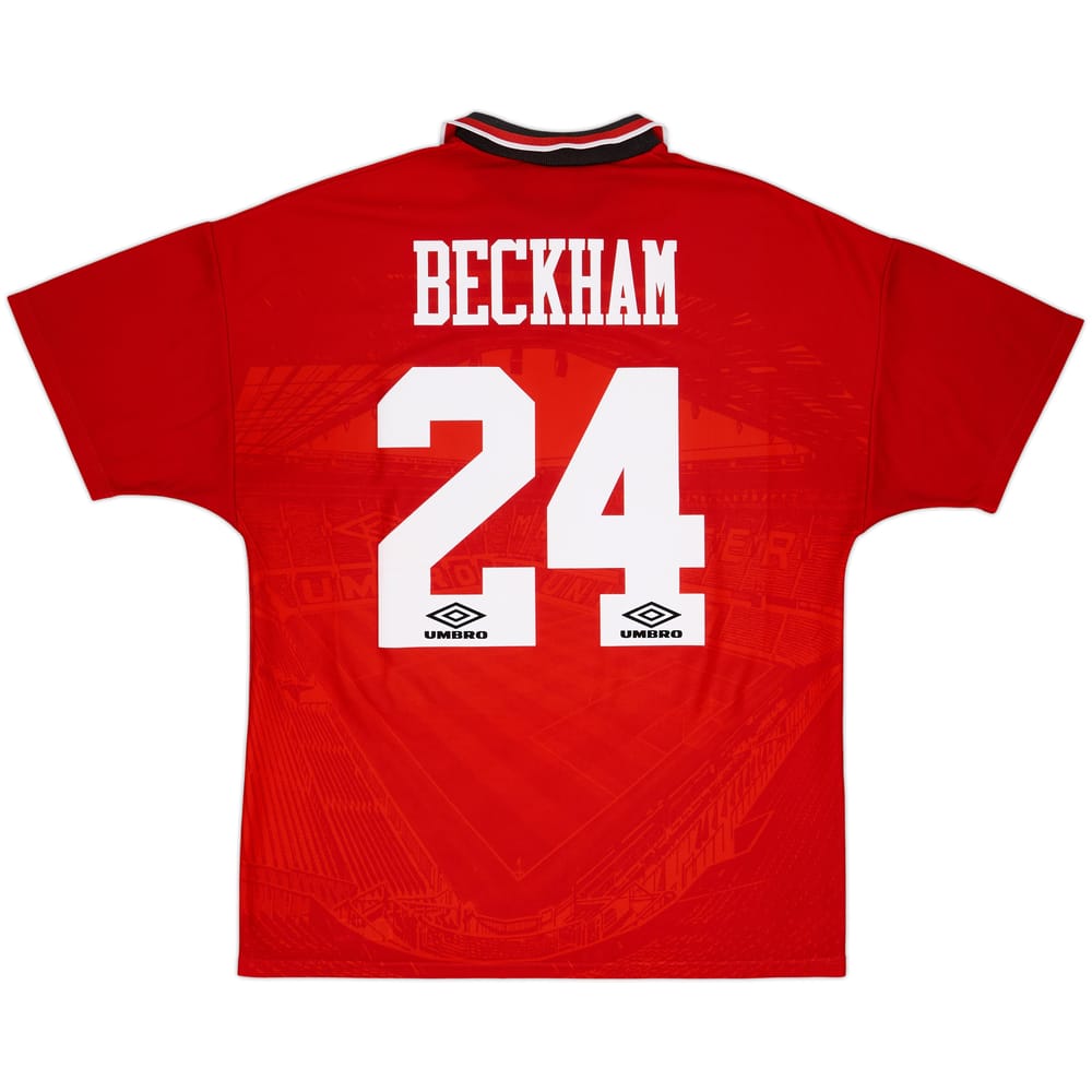 1994-96 Manchester United Home Shirt Beckham #24 - 8/10 - (L)