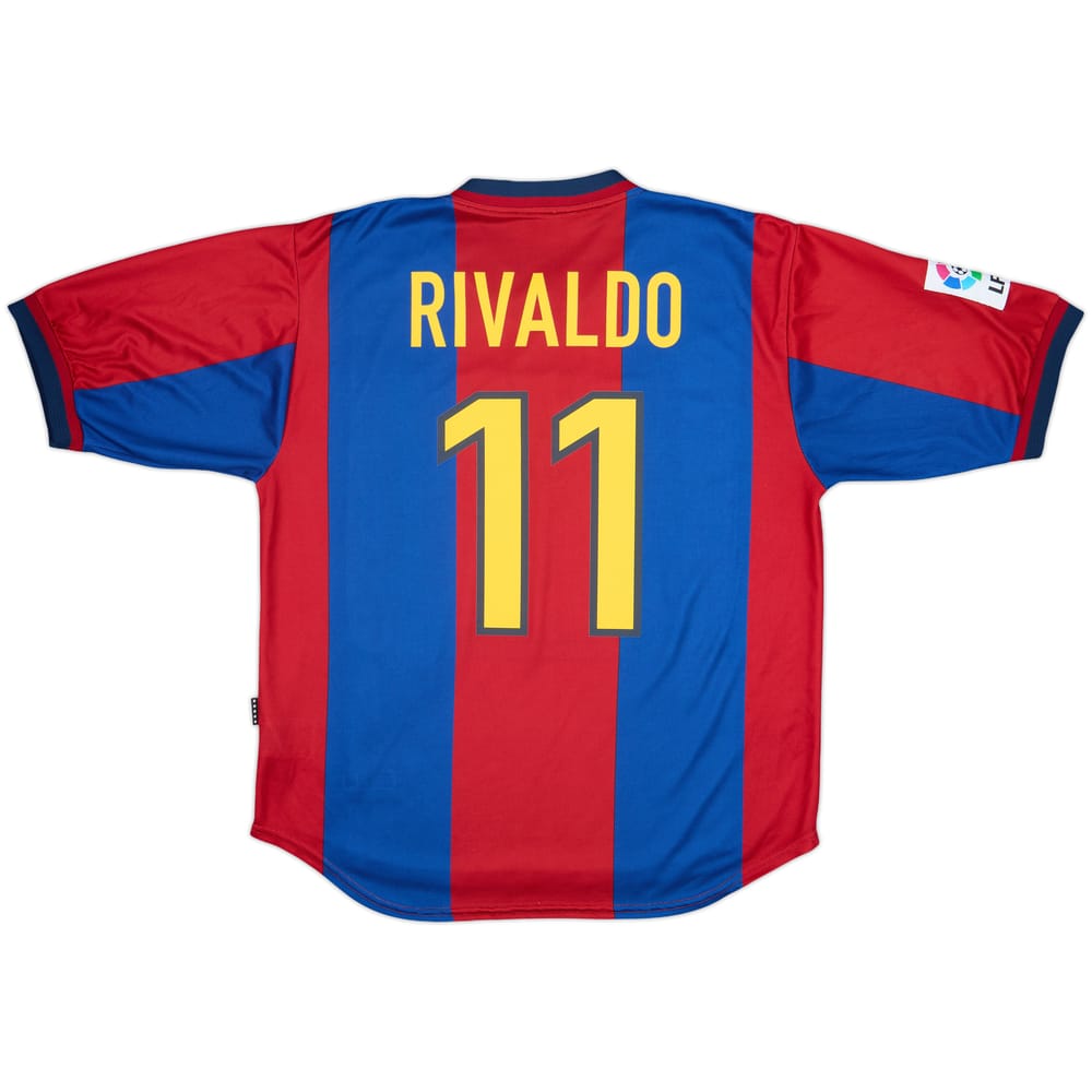 1998-00 Barcelona Home Shirt Rivaldo #11 - 9/10 - (L)