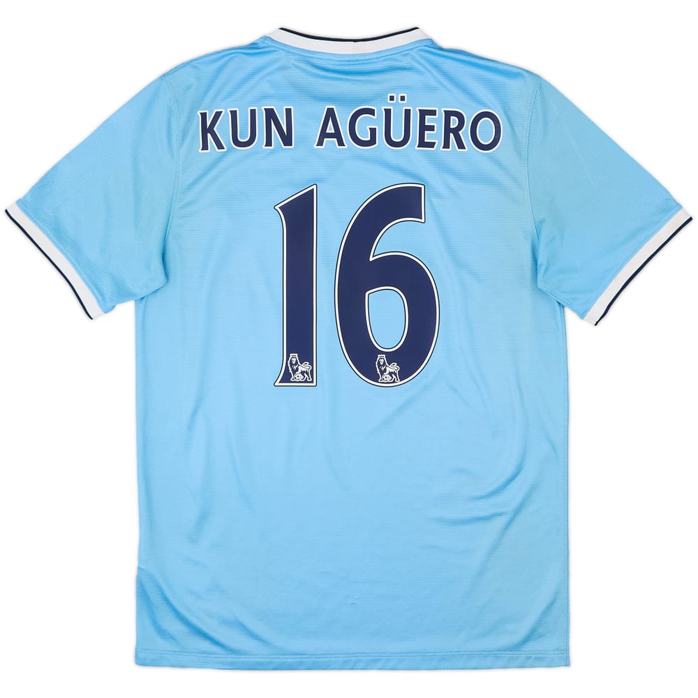 2013-14 Manchester City Home Shirt Kun Aguero #16 - 8/10 - (M)
