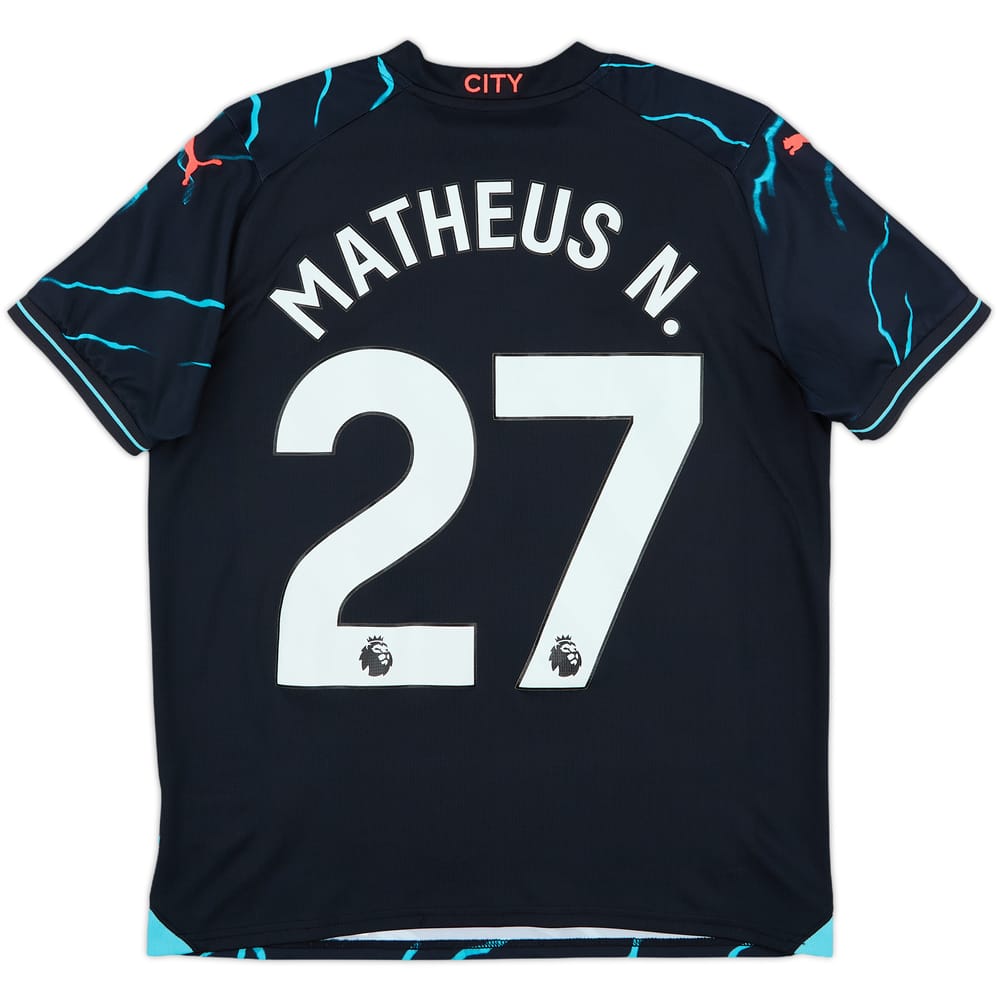 2023-24 Manchester City Third Shirt Matheus N. #27 - 9/10 - (XL.Boys)