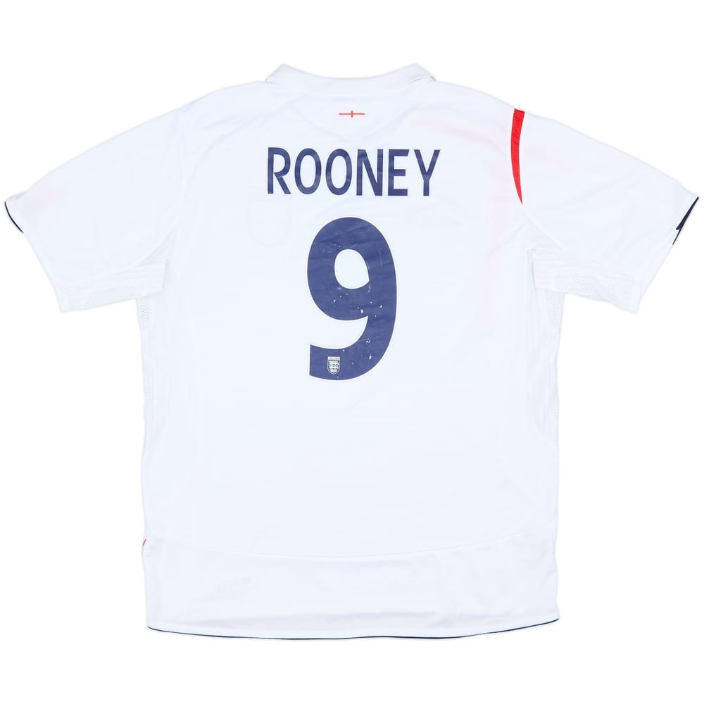 2005-07 England Home Shirt Rooney #9 - 6/10 - (XL)