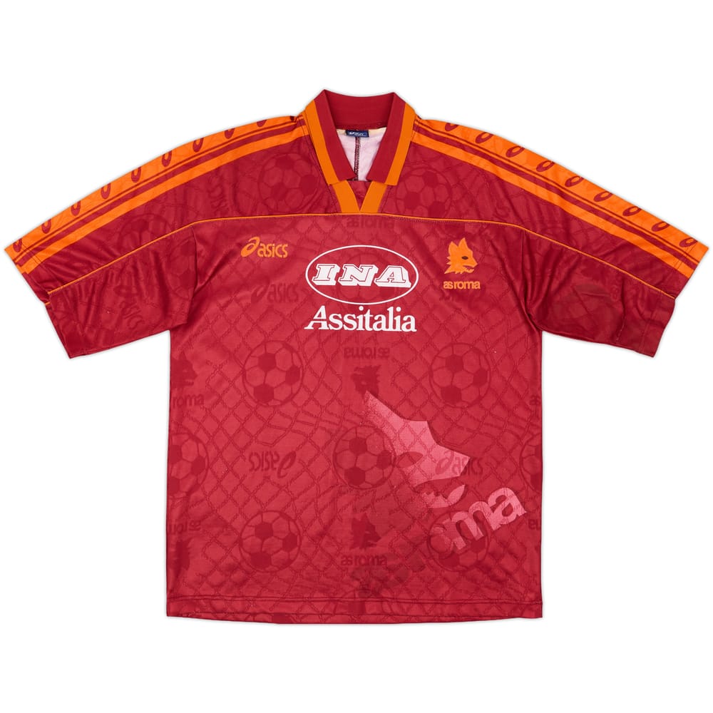 1995-96 Roma Home Shirt - 8/10 - (L)
