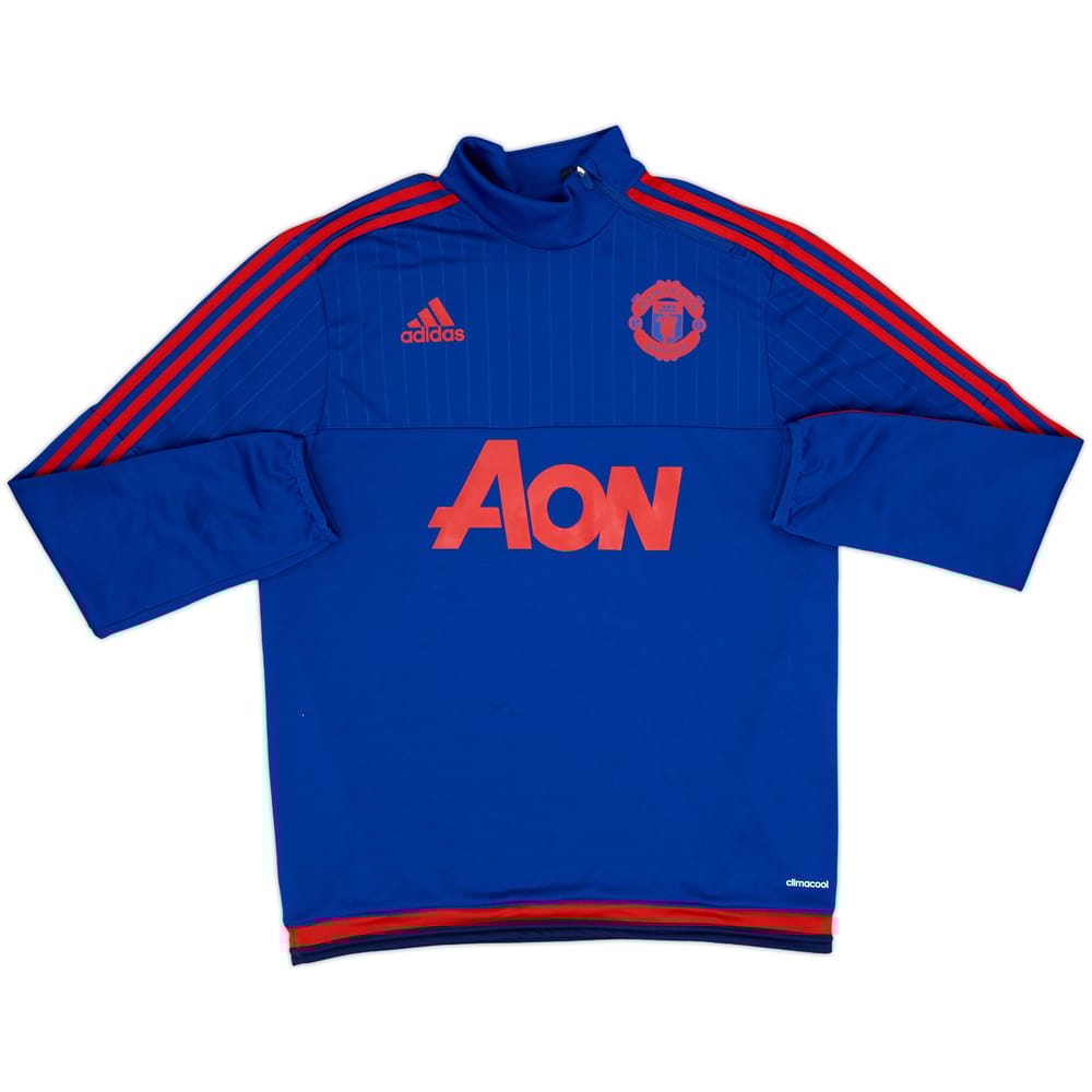 2015-16 Manchester United adidas 1/4 Zip Drill Top - 9/10 - (L)