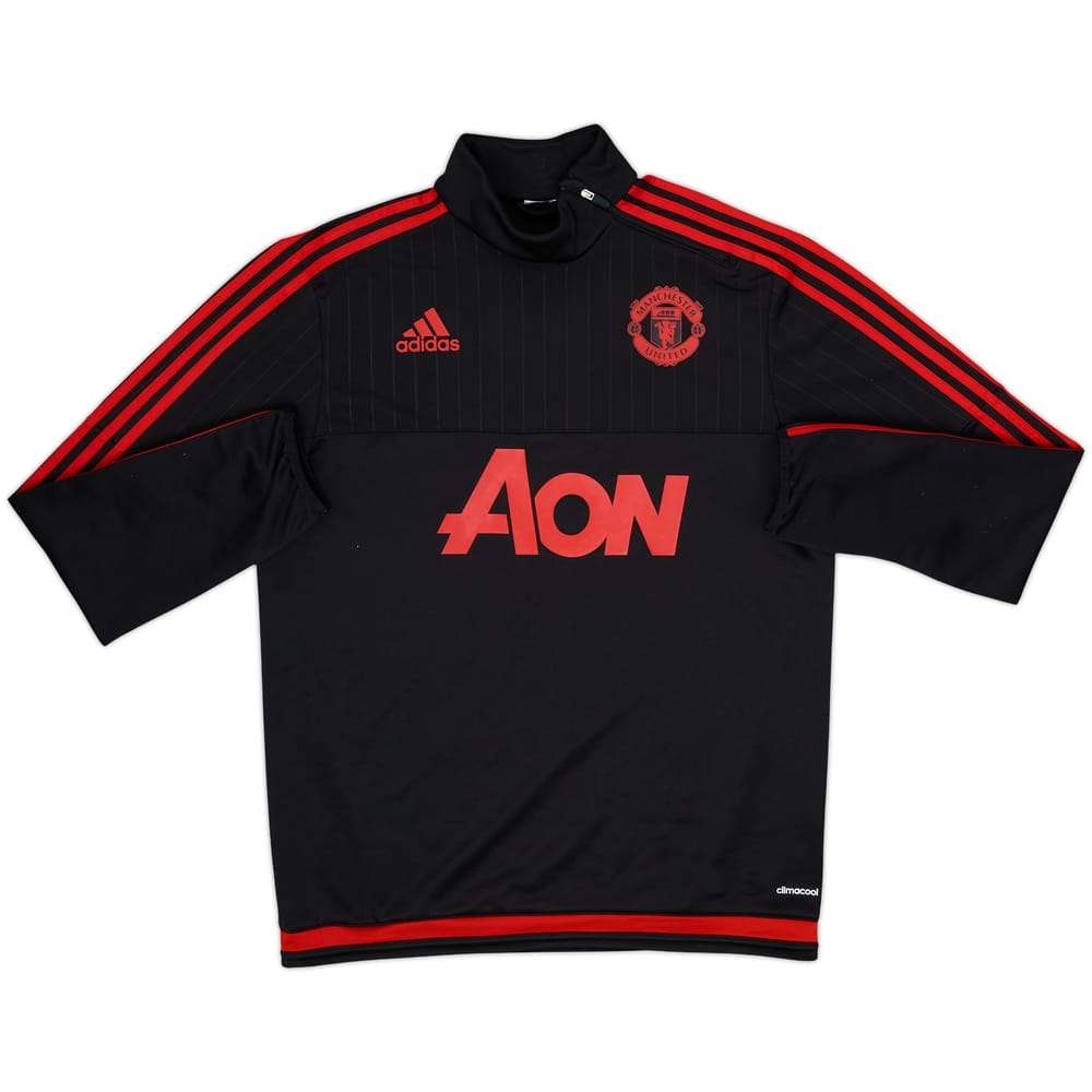 2015-16 Manchester United adidas 1/4 Zip Drill Top - 8/10 - (L)