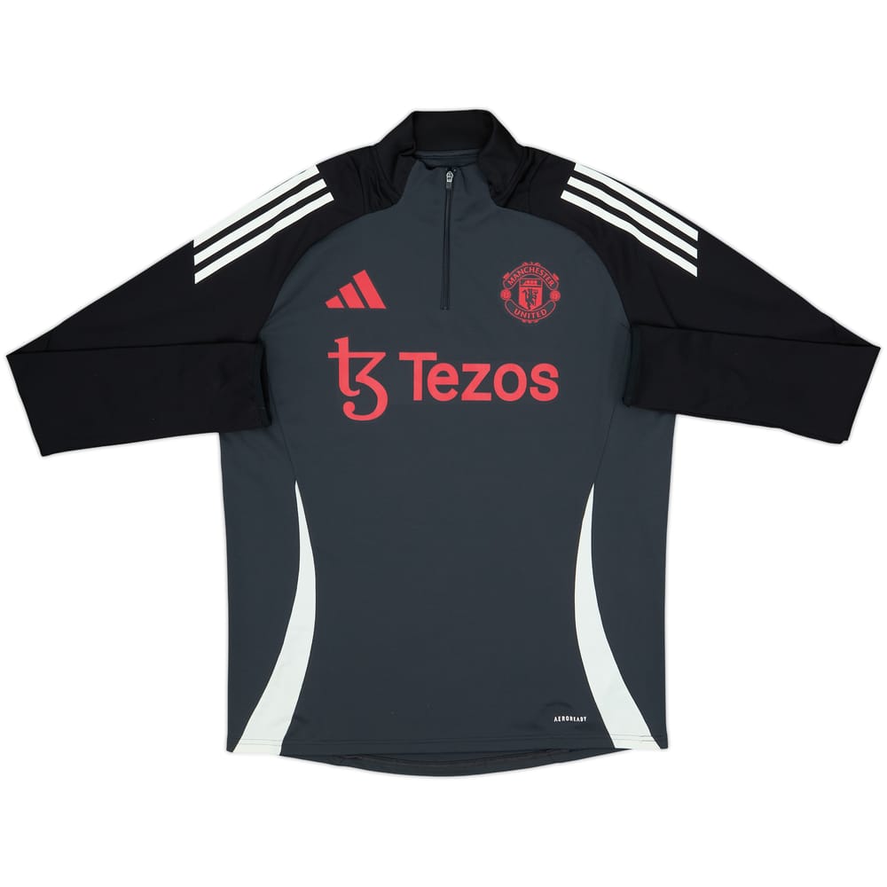 2024-25 Manchester United adidas 1/4 Zip Drill Top - 10/10 - (L)