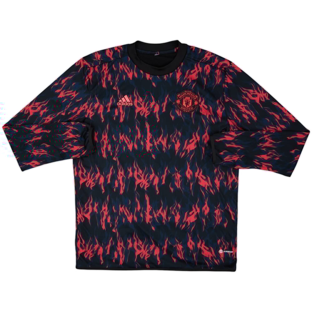 2021-22 Manchester United adidas Sweat Top - 8/10 - (XL)