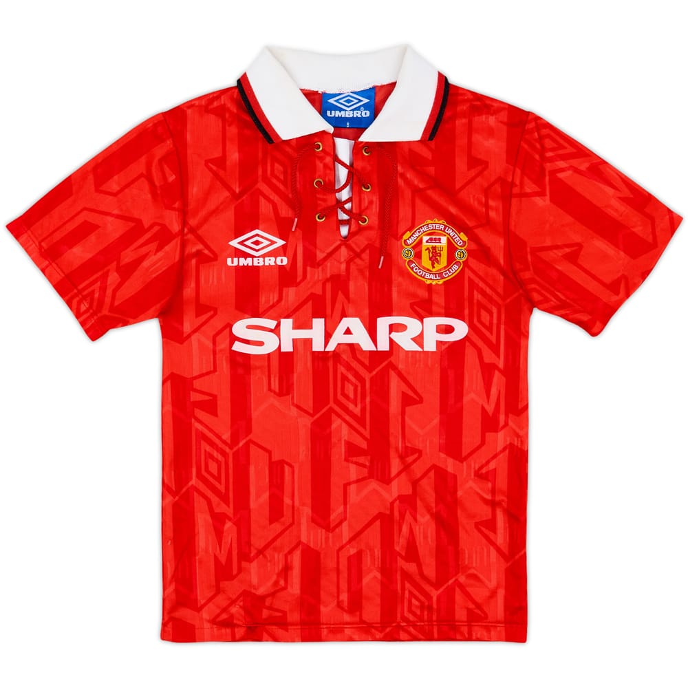 1992-94 Manchester United Home Shirt - 8/10 - (S.Boys)