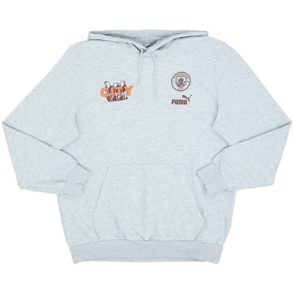 2023-24 Manchester City Puma Hooded Top - 8/10 - (M)