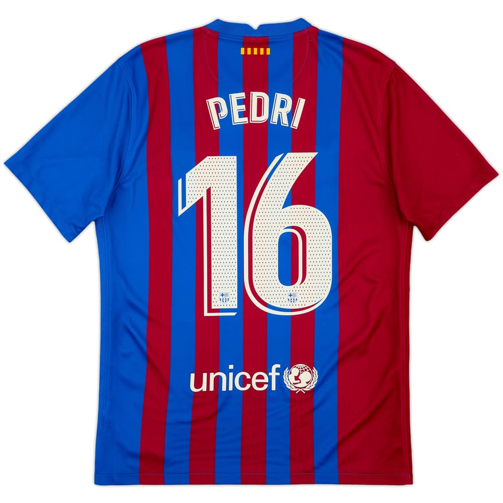 2021-22 Barcelona Home Shirt Pedri #16 - 8/10 - (M)