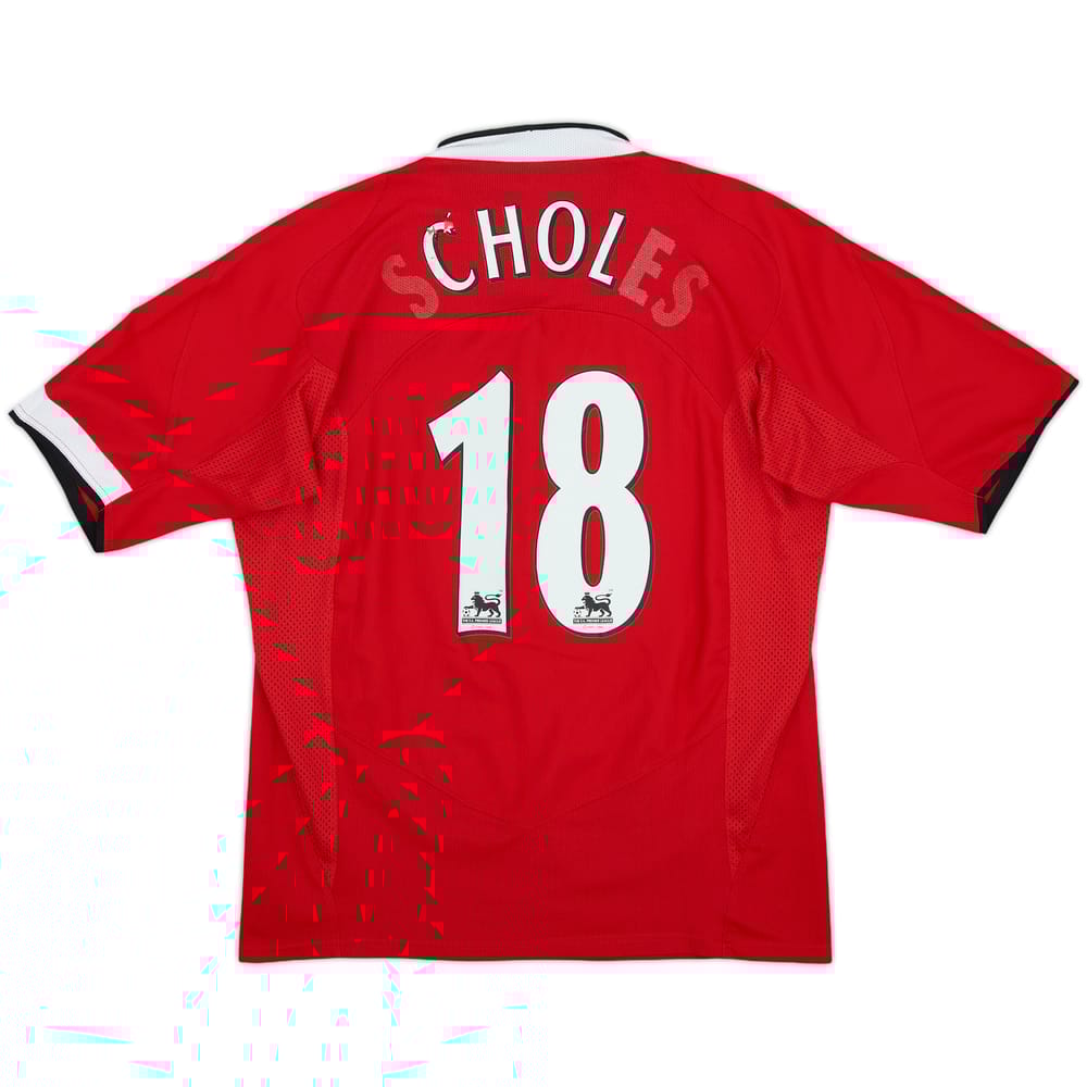 2004-06 Manchester United Home Shirt Scholes #18 - 4/10 - (S)