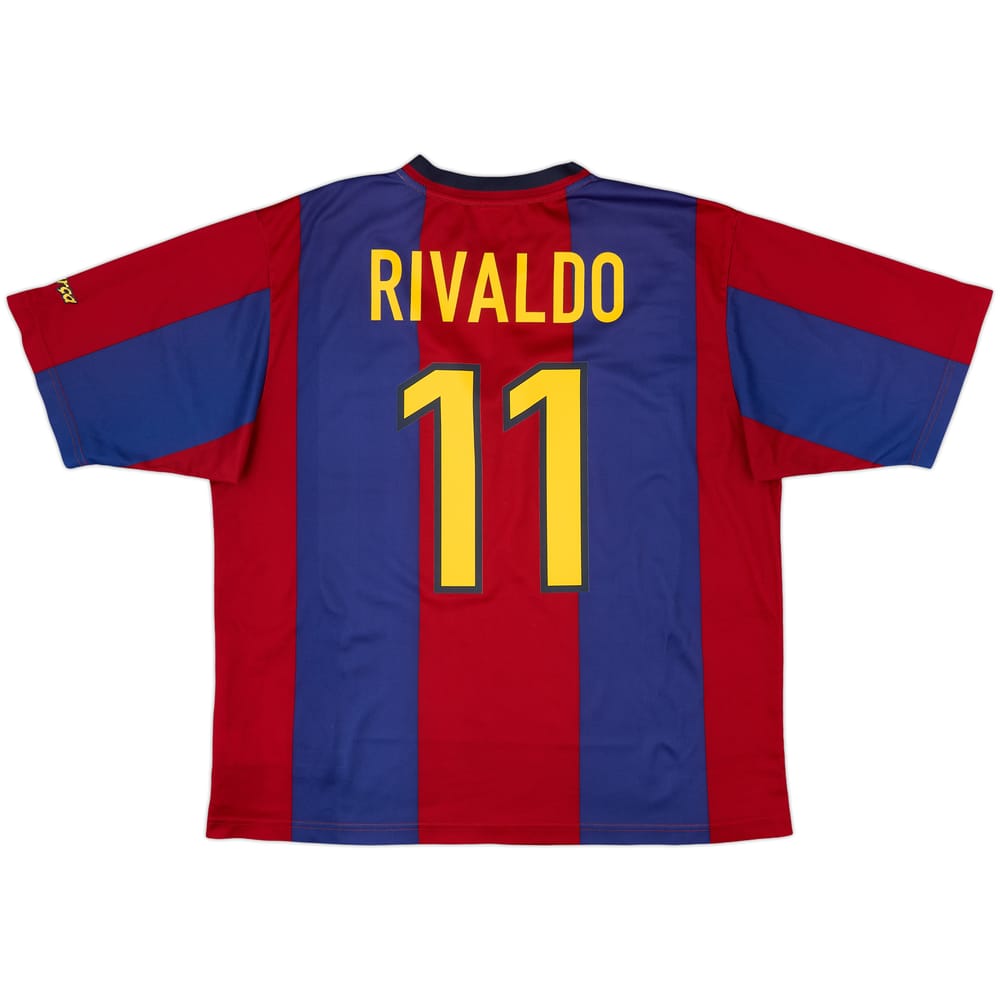1998-00 Barcelona Basic Home Shirt Rivaldo #11 - 8/10 - (XL)