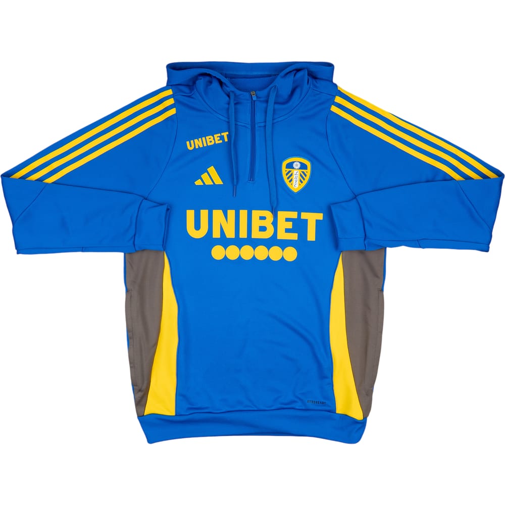 2024-25 Leeds United adidas 1/4 Zip Hooded Training Top (S)
