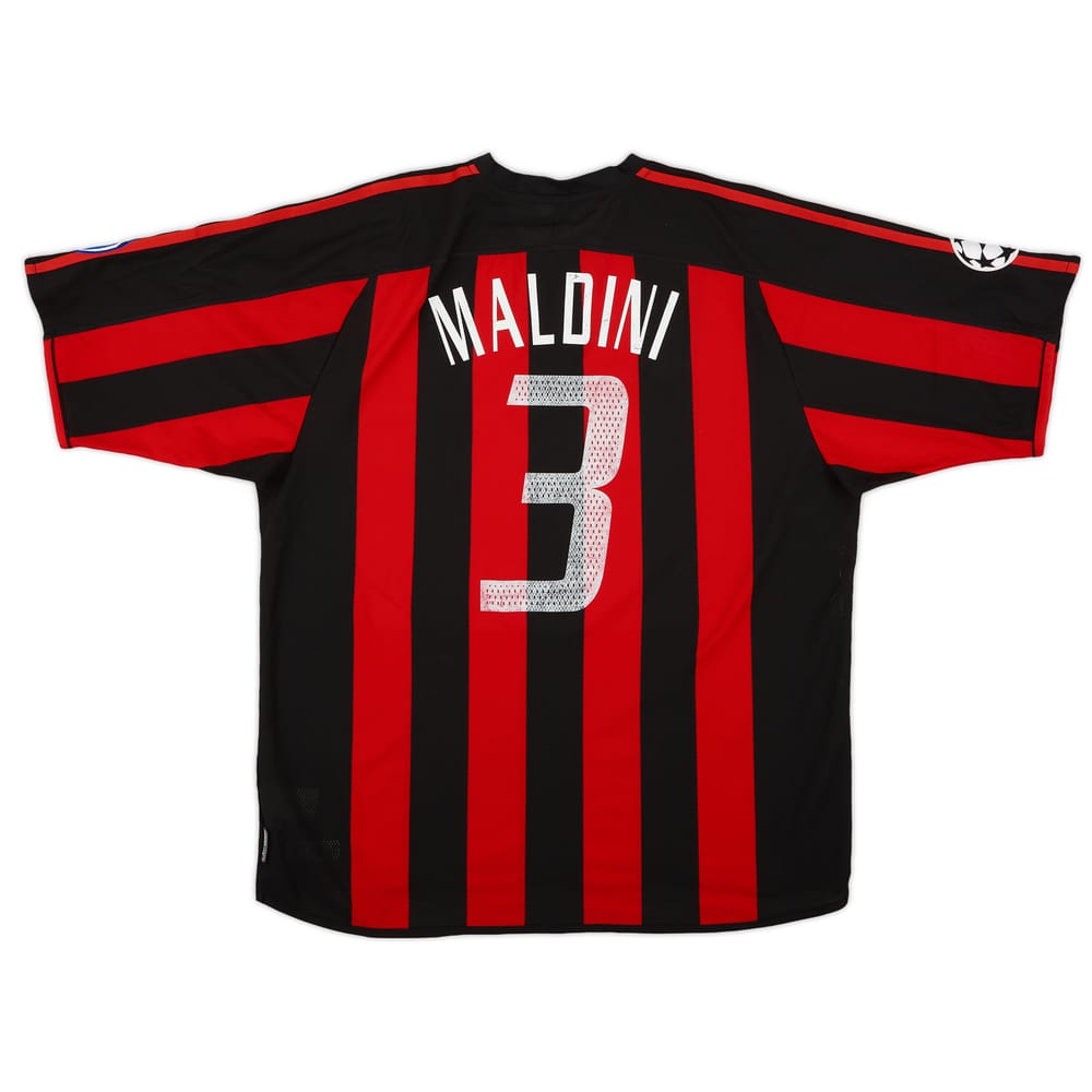 2003-04 AC Milan Home Shirt Maldini #3 - 4/10 - (XL)