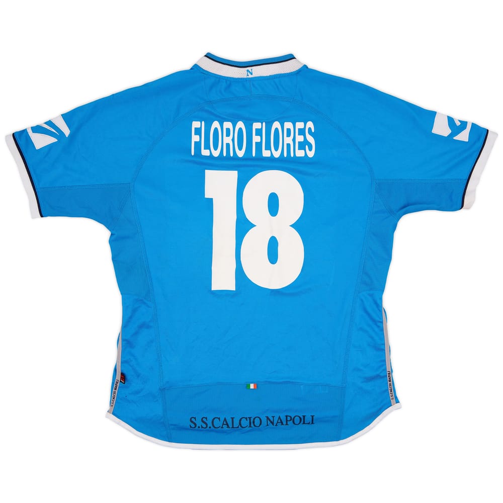2003-04 Napoli Home Shirt Floro Flores #18 - 4/10 - (XL)