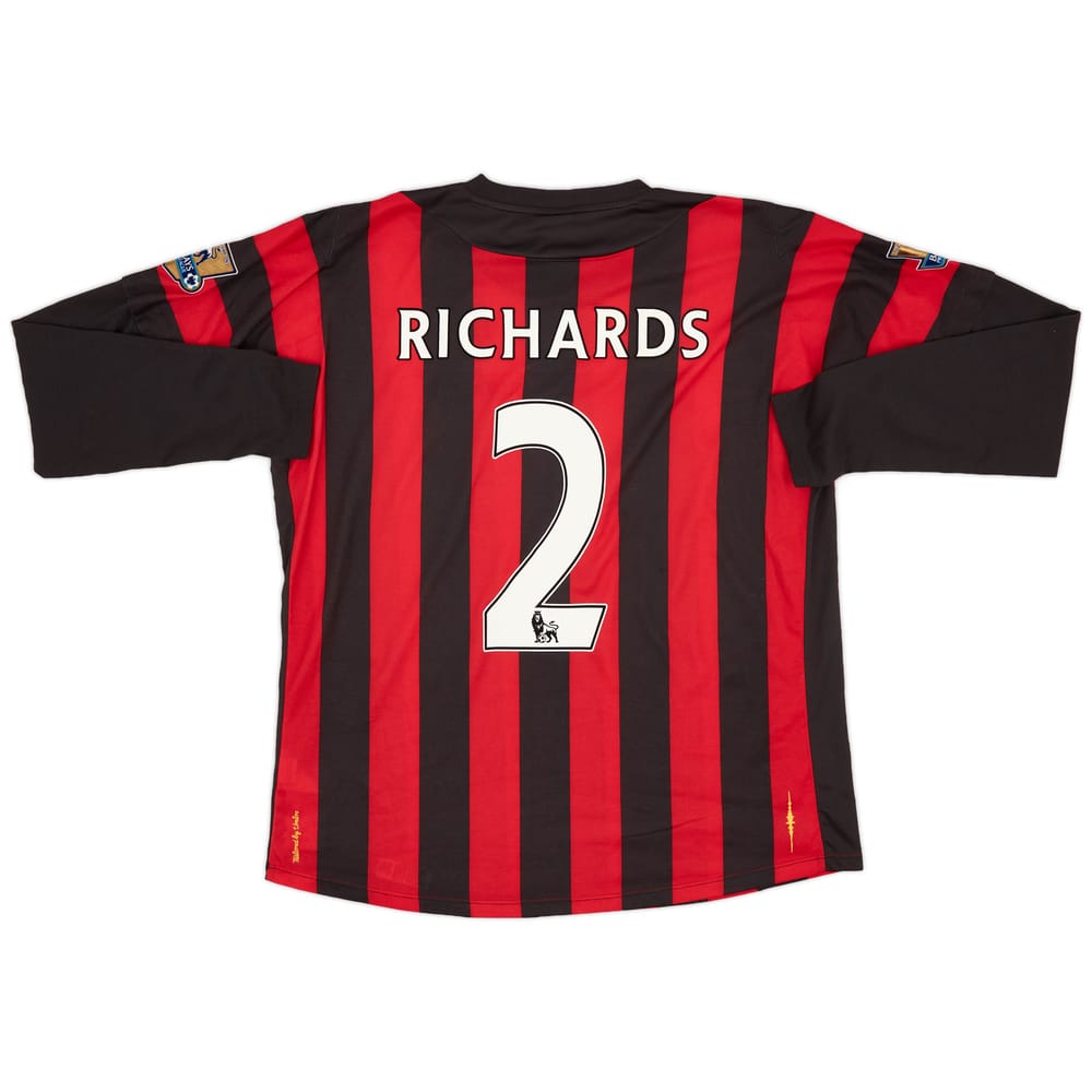 2011-12 Manchester City Away L/S Shirt Richards #2 - 9/10 - (XL)