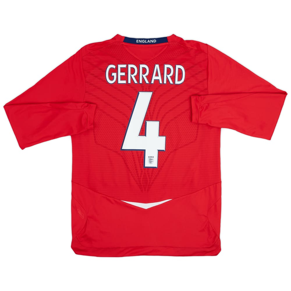 2008-10 England Away L/S Shirt Gerrard #4 - 8/10 - (M)