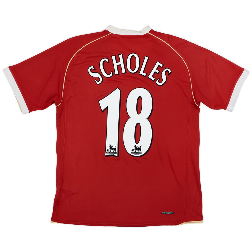 2006-07 Manchester United Home Shirt Scholes #18 - 6/10 - (M)