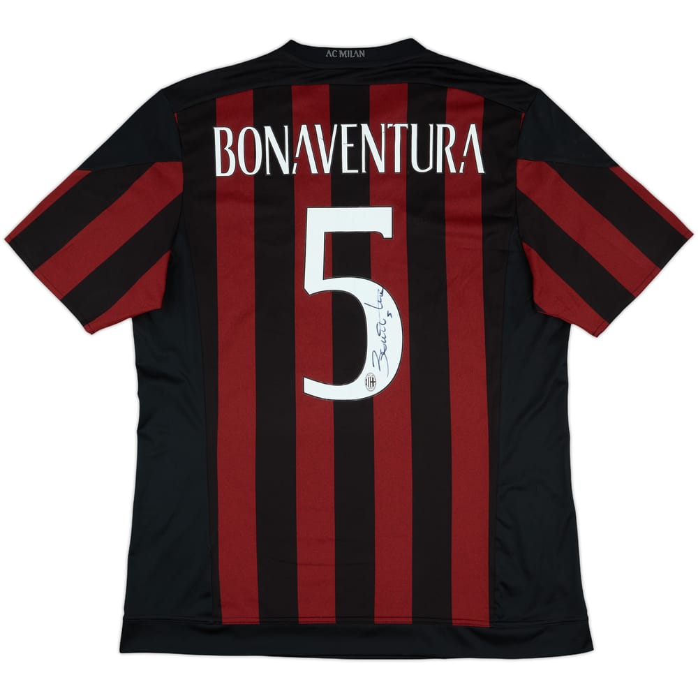 2015-16 AC Milan Signed Home Shirt Bonaventura #5 - 6/10 - (XL)