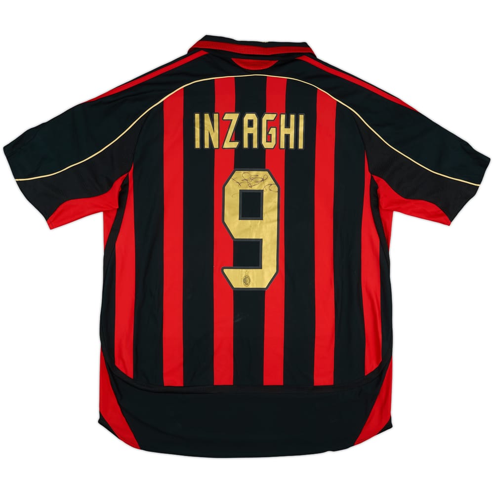 2006-07 AC Milan Signed Home Shirt Inzaghi #9 - 8/10 - (XL)
