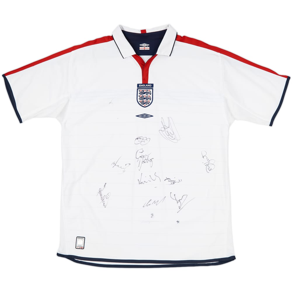 2003-05 England Signed Home Shirt - 7/10 - (XL)