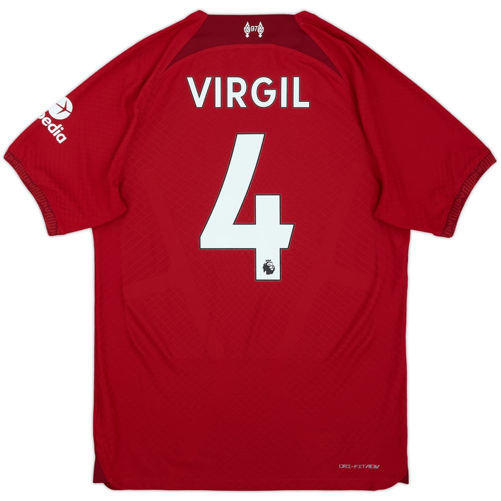 2022-23 Liverpool Authentic Home Shirt Virgil #4 - 9/10 - (M)