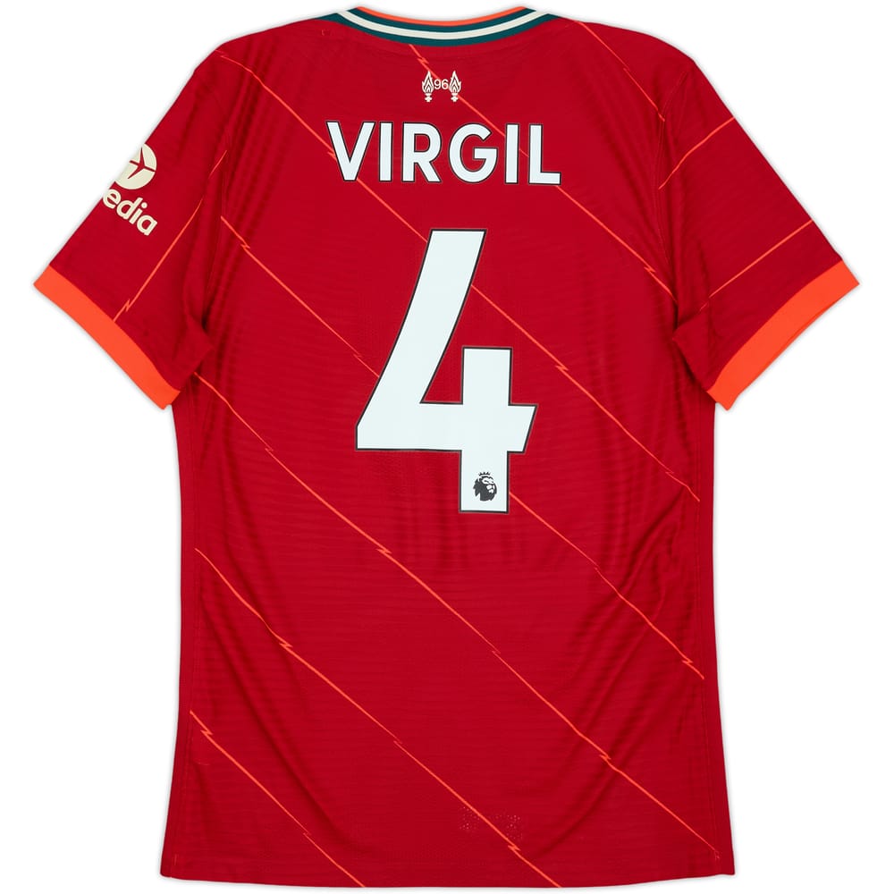 2021-22 Liverpool Authentic Home Shirt Virgil #4 - 9/10 - (S)