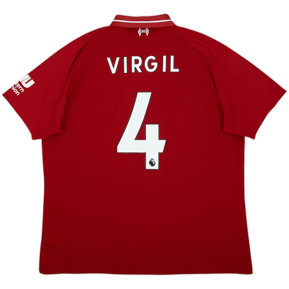 2018-19 Liverpool Home Shirt Virgil #4 - 6/10 - (XL)