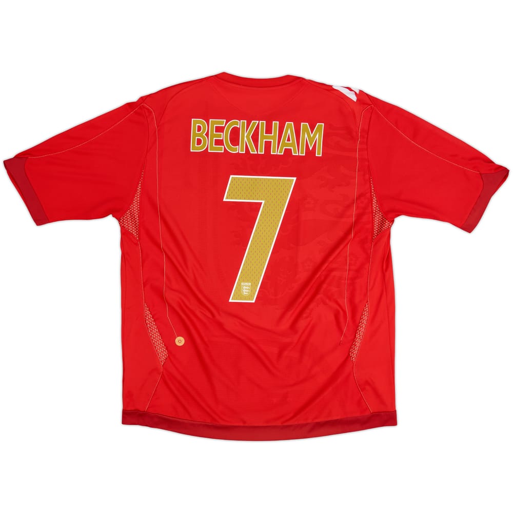 2006-08 England Away Shirt Beckham #7 - 5/10 - (XL)