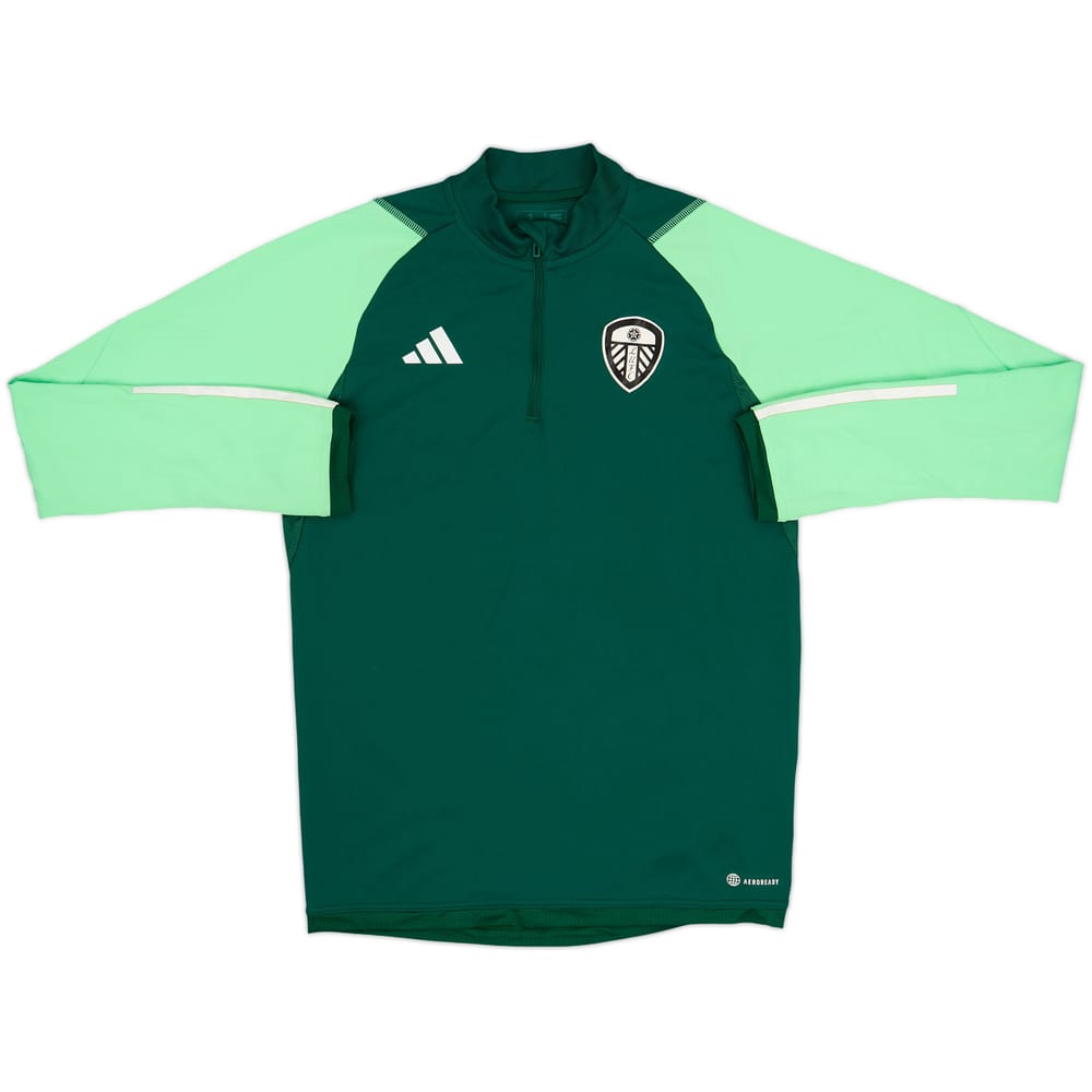 2023-24 Leeds United adidas 1/4 Zip Training Top - 8/10 - (S)