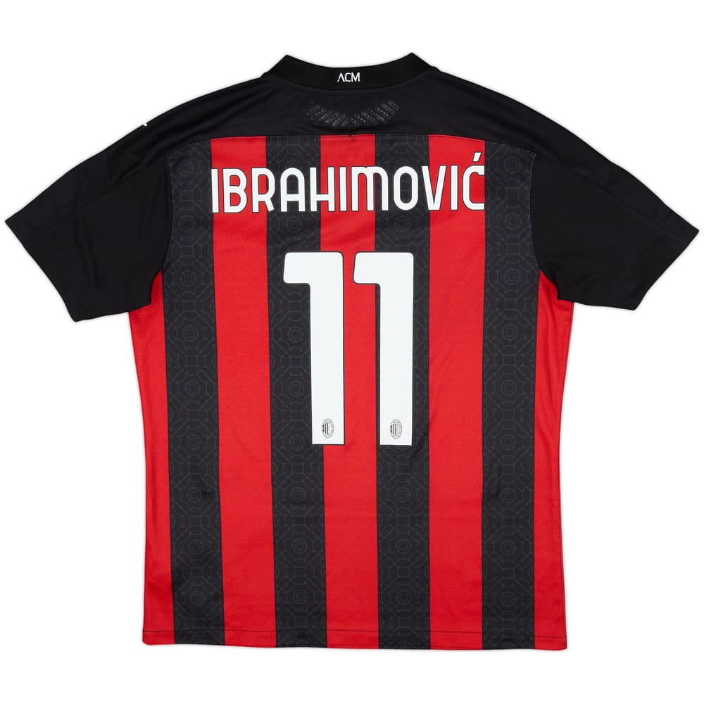 2020-21 AC Milan Authentic Home Shirt Ibrahimovic #11 - 8/10 - (XL)