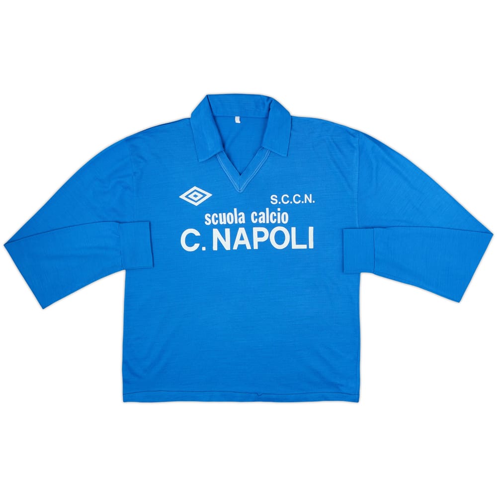 1991-92 Napoli 'Scuola Calcio' Umbro Training L/S Shirt - 4/10 - (L)