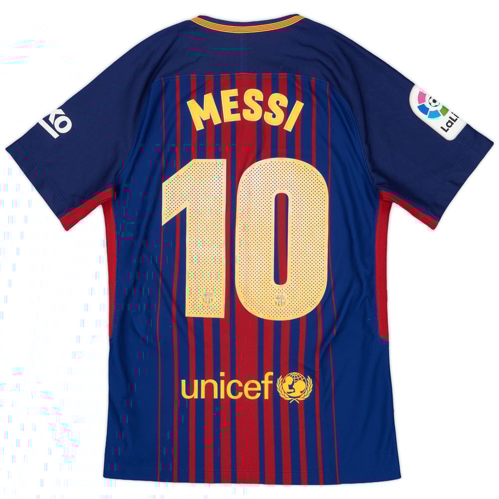 2017-18 Barcelona Authentic Home Shirt Messi #10 - 5/10 - (S)