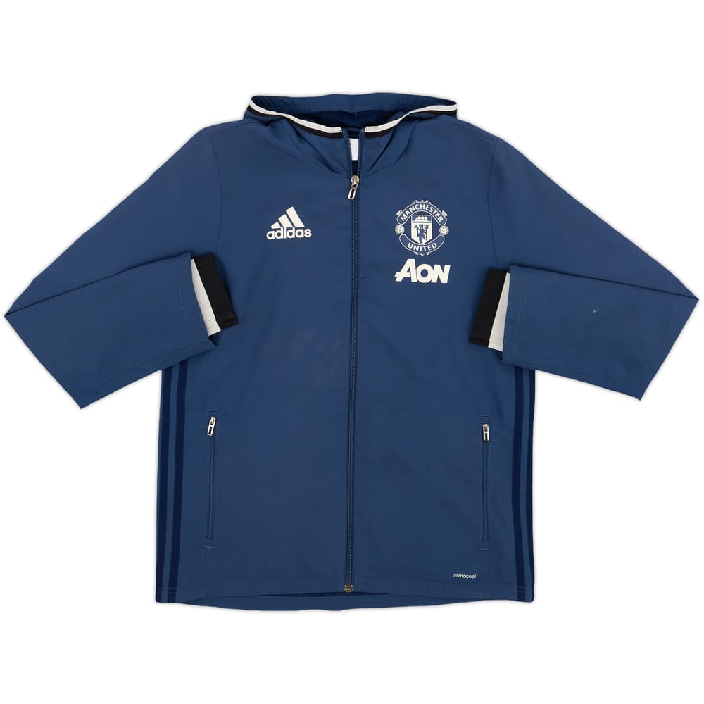 2016-17 Manchester United adidas Hooded Track Jacket - 6/10 - (L.Boys)