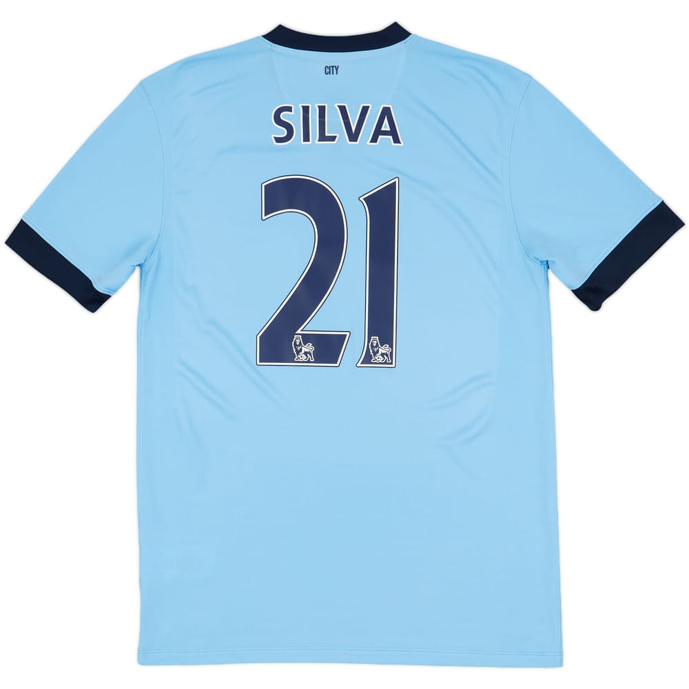2014-15 Manchester City Home Shirt Silva #21 - 9/10 - (M)