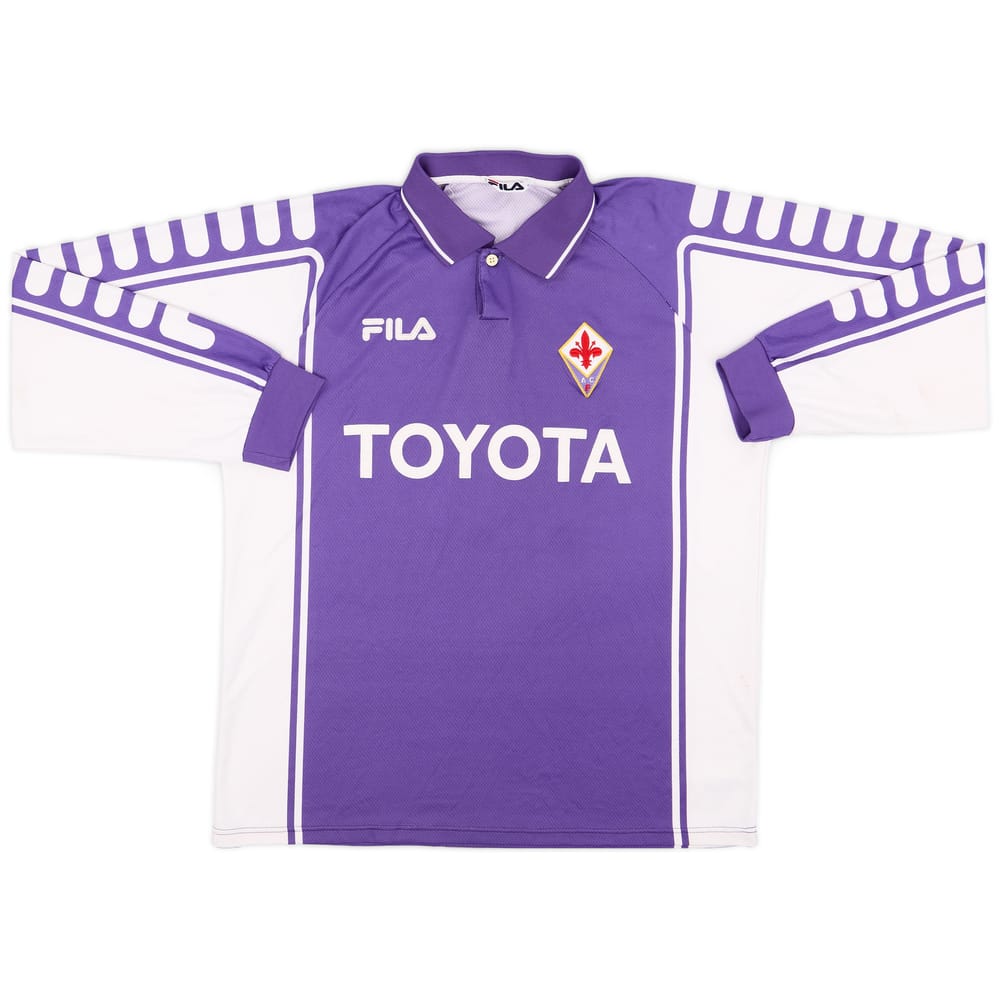 1999-00 Fiorentina Match Issue Home L/S Shirt #18