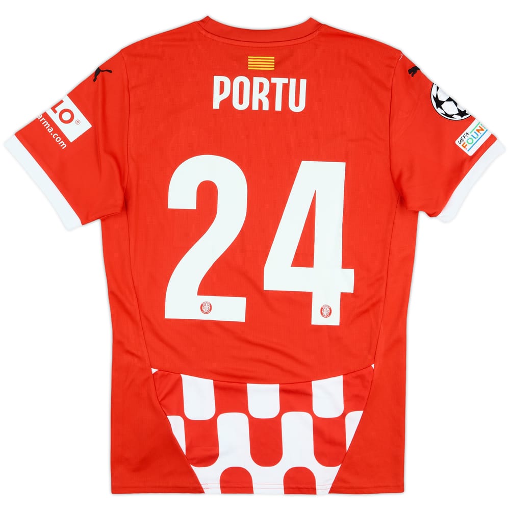 2024-25 Girona Match Issue Champions League Home Shirt Portu #24